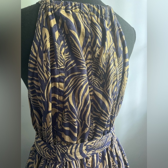 Brand new with tag Banana Republic Navy and Beige linen Midi Dress - Picture 5 of 7